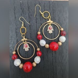 BrazenSoul Bold Boho Evil Eye Hamsa Statement Earrings